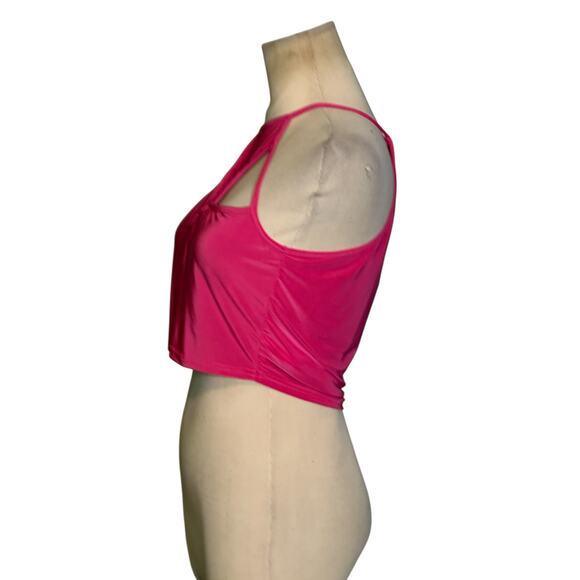 PrettyLittleThings pink cut out crop tank top size 6 - Picture 9 of 12